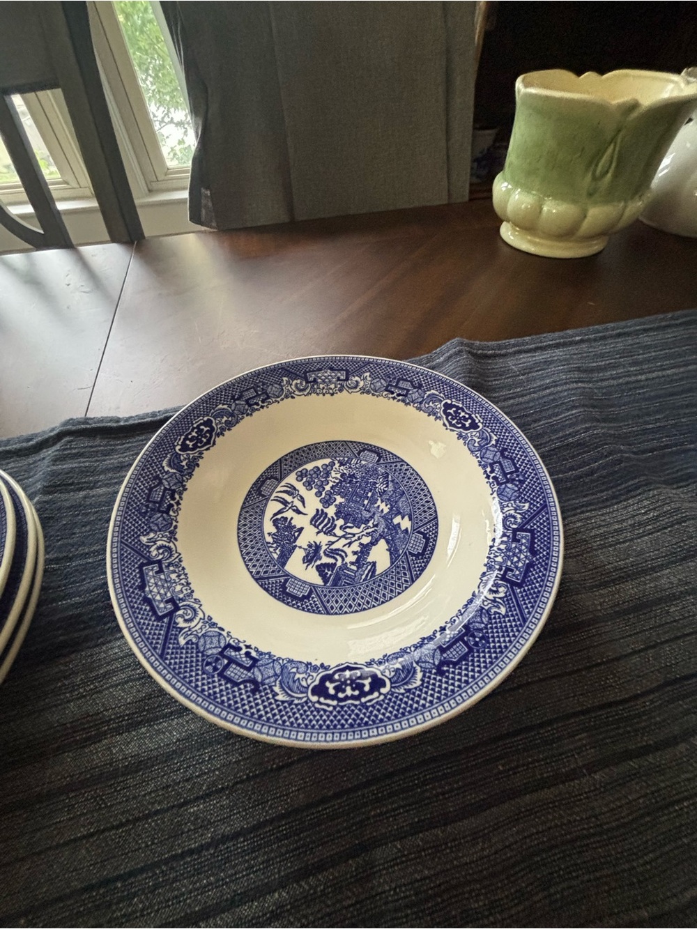 Willow Blue and White Decorative Soup Plate